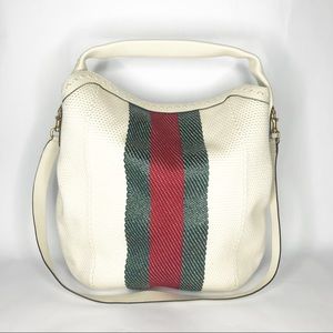 Gucci Green & Red Web Stripe Large Hobo bag
